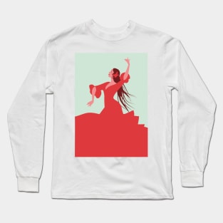 Beautiful Spanish flamenco dancer Long Sleeve T-Shirt